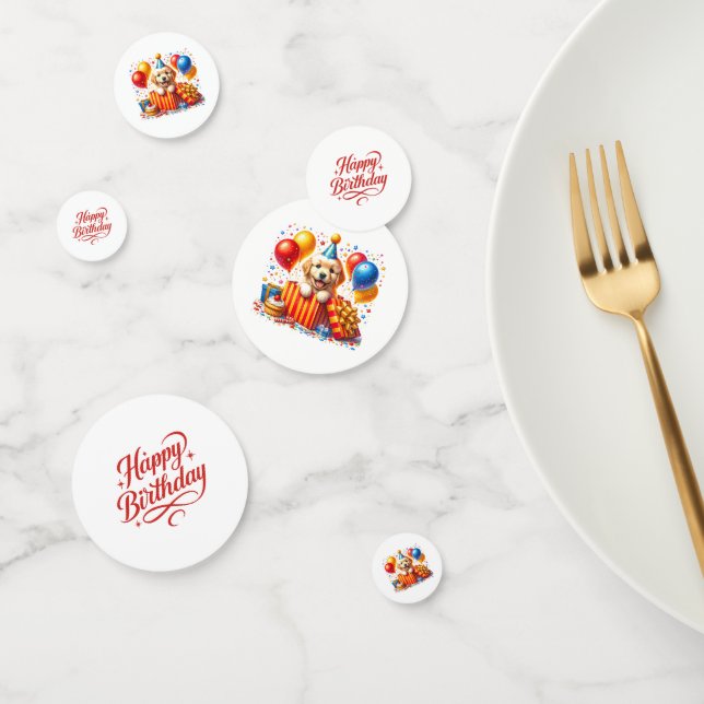 Birthday Puppy Table Confetti (Group)