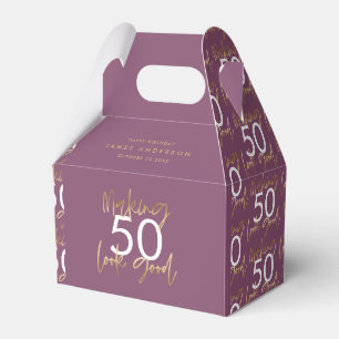 birthday purple and gold simple elegant  favour box