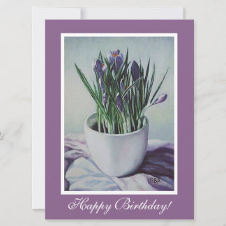 Birthday purple crocuses flowers by Pola.B.Alex  Card