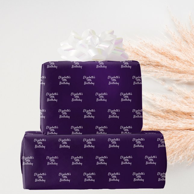 Birthday purple name wrapping paper (Creator Uploaded)