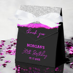 Birthday Purple Silver Glitter Name Thank You Favour Box<br><div class="desc">Add a touch of glam to your celebration with our Birthday Purple Silver Glitter Name Thank You Favour Boxes! These stylish boxes feature a sleek black design accented with purple silver glitter and personalised with your name for a custom touch. Perfect for party favours, they combine elegance with a bit...</div>