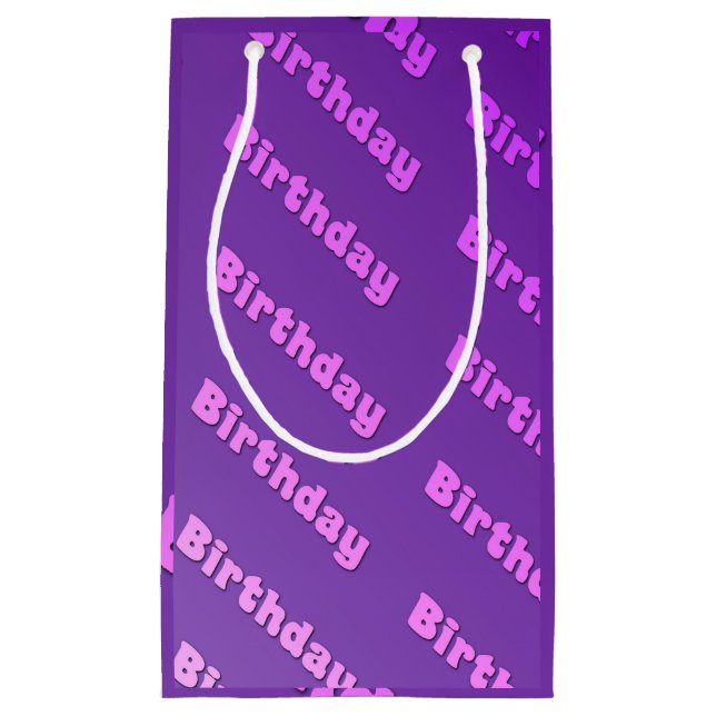 Birthday (purple) small gift bag (Front)