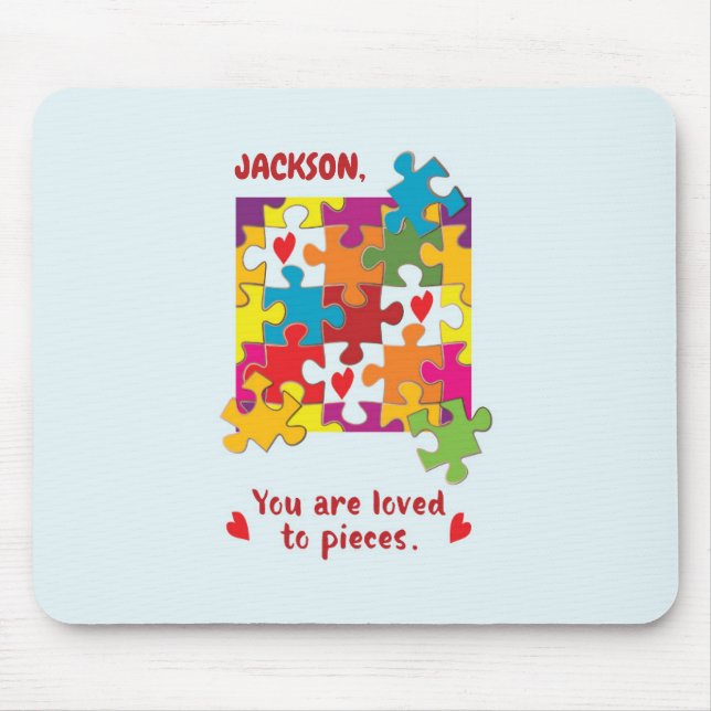 Birthday Puzzle Love to Pieces Mouse Pad (Front)