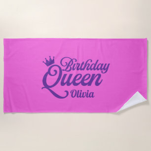 Birthday Queen Beach Towel