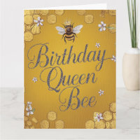 Birthday Queen Bee - Stylish Gold Honeycomb Design