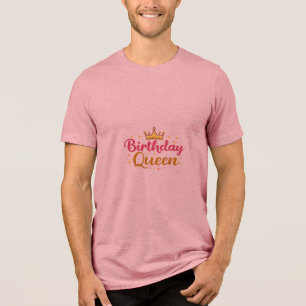 Birthday Queen Crown T-Shirt – Cute Birthday Girl  Tri-Blend Shirt