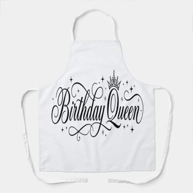 Birthday Queen Custom Matching Group Celebration  Apron (Front)