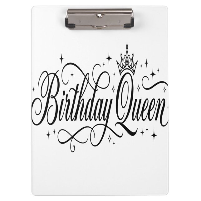Birthday Queen Custom Matching Group Celebration Clipboard (Front)