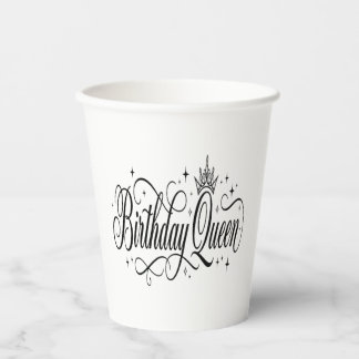 Birthday Queen Custom Matching Group Celebration G Paper Cups