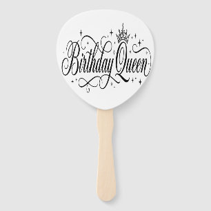 Birthday Queen Custom Matching Group Celebration Hand Fan