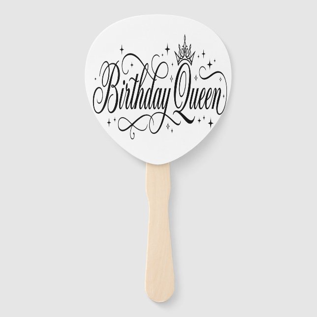Birthday Queen Custom Matching Group Celebration Hand Fan (Front)