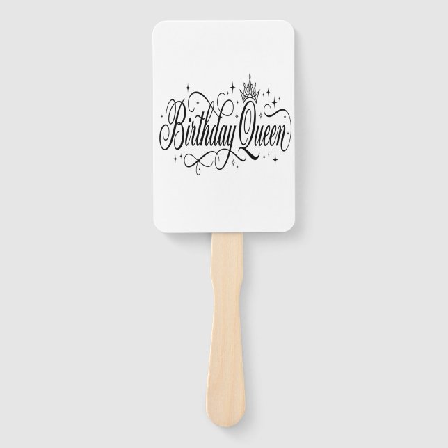 Birthday Queen Custom Matching Group Hand Fan (Front)