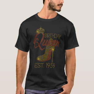 Birthday Queen Est 1959 Shoes  Queen Crown Heels H T-Shirt