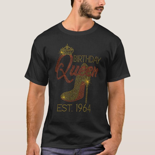 Birthday Queen Est 1964 Shoes  Queen Crown Heels H T-Shirt (Front)