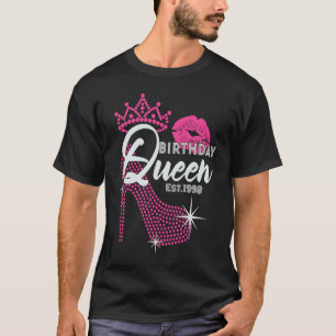 Birthday Queen Est 1998 Cute Pink Heel Birthday Fo T-Shirt