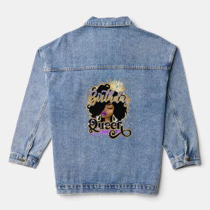 Birthday Queen Happy Birthday Party  for women  Denim Jacket