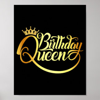 Birthday Queen Shirt For Ladies Birthday Crown Poster