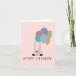 Birthday Rabbit Pun: Hoppy Birthday Card