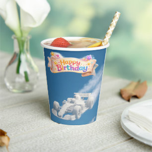 Birthday racing car cloud paper cups
