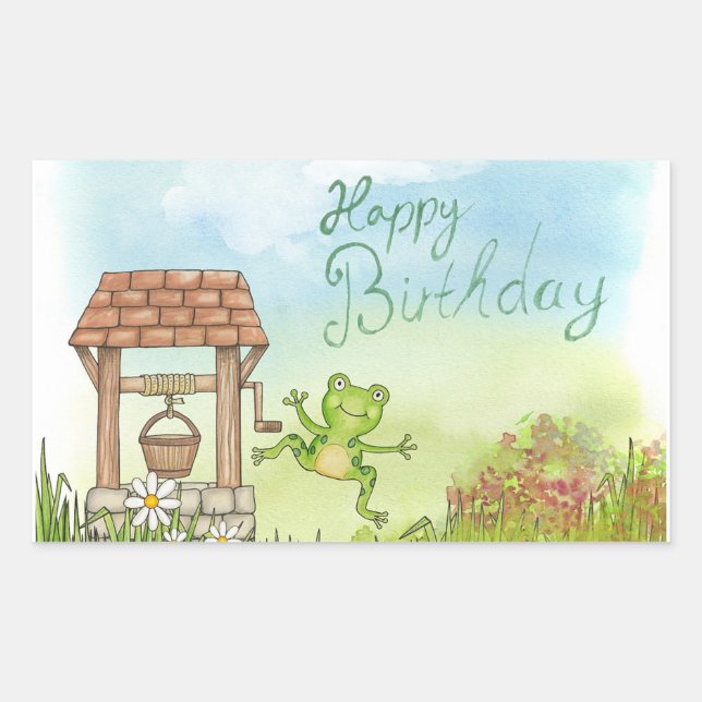 Birthday Rectangular Sticker (Front)