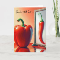 Birthday Red Bell Pepper Looking In a Mirror