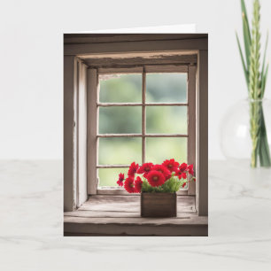 Birthday Red Gerbera Daisies In Box Card