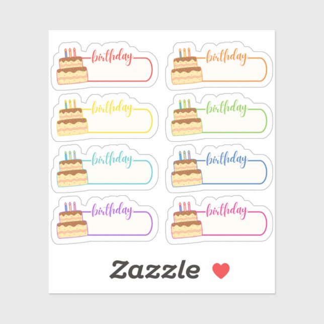 Birthday Reminder Blank Writable Label Box Planner (Sheet)