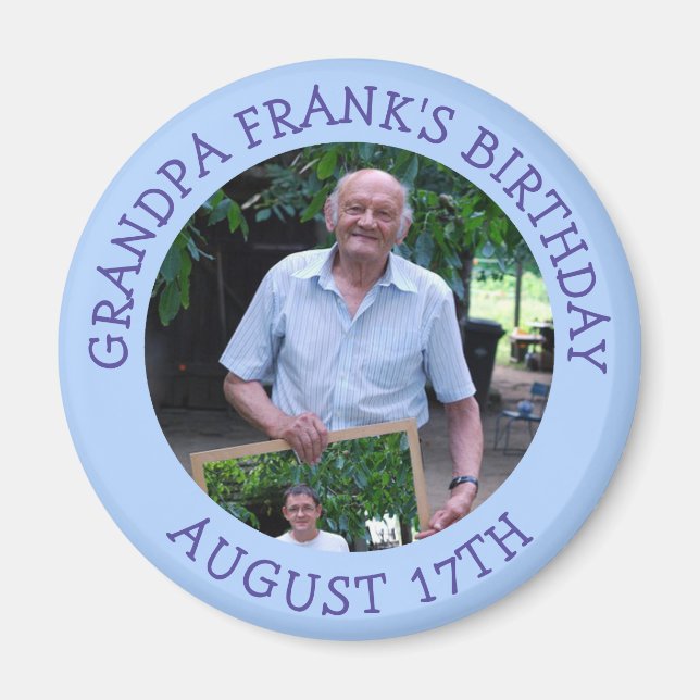 Birthday Reminder Personalised Photo Magnet (Front)