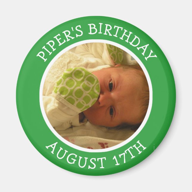 Birthday Reminder Personalised Photo Magnet (Front)