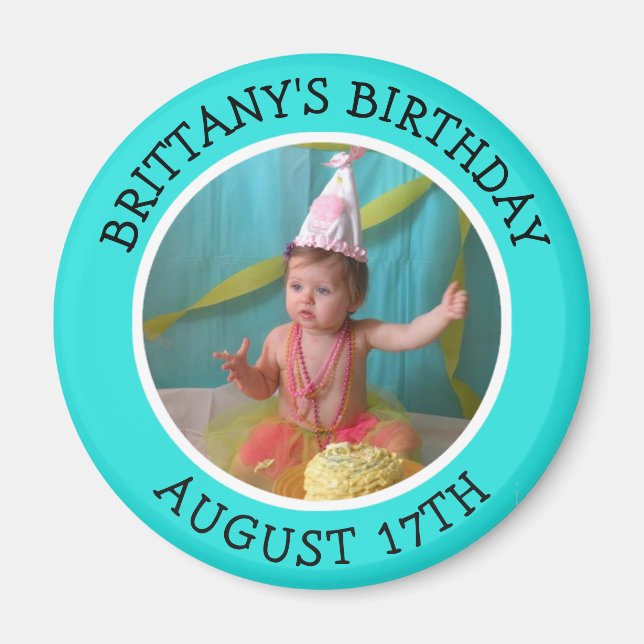 Birthday Reminder Personalised Photo Magnet (Front)