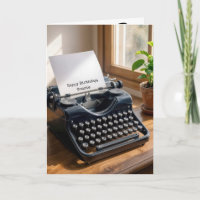 Birthday Retro Typewriter by a Window