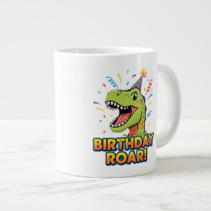 Birthday Roar Cute Dinosaur Birthday Party Design Large Coffee Mug
