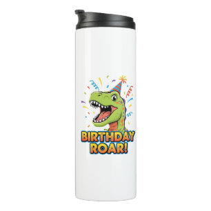 Birthday Roar Cute Dinosaur Birthday Party Design Thermal Tumbler