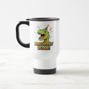 Birthday Roar Cute Dinosaur Birthday Party Design Travel Mug