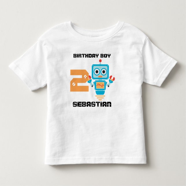Birthday Robot Age Tshirt (Front)