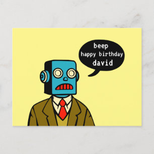 Birthday Robot Postcard