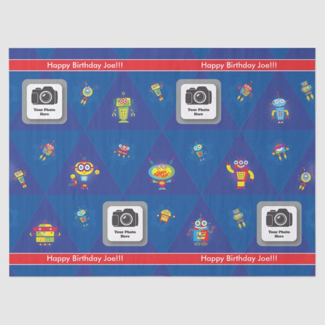 Birthday Robot Tissue Paper (Front)