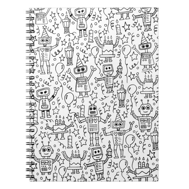 Birthday Robots Notebook (Front)