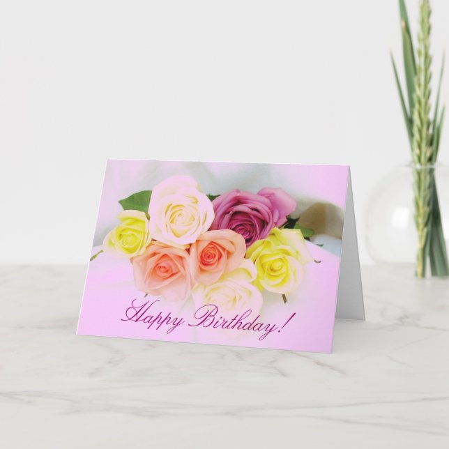 Birthday rose bouquet card (Front)
