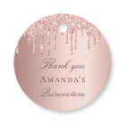 Birthday rose gold blush glitter drips thank you