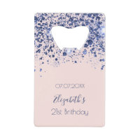 Birthday rose gold blush navy blue glitter name