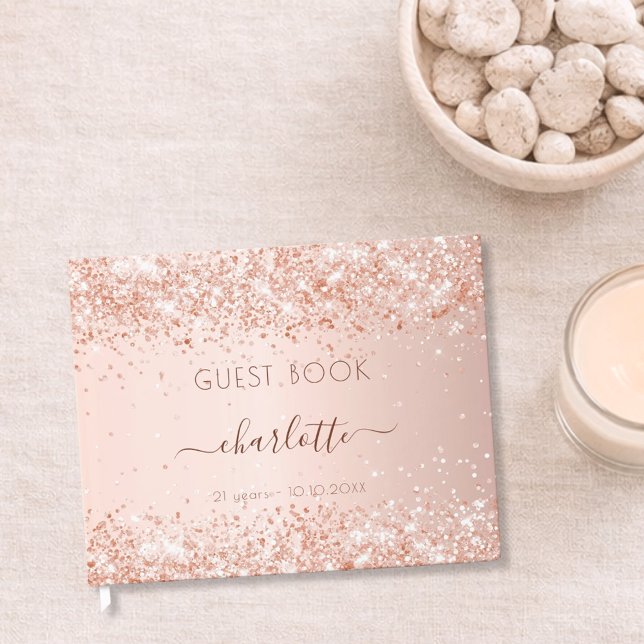 Birthday rose gold blush pink guest book (Creator Uploaded)