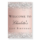Birthday rose gold blush silver welcome