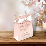 Birthday rose gold glitter blush pink thank you  favour box<br><div class="desc">Elegant, classic, glamourous and girly for a 50th (or any age) birthday party favours. Rose gold and blush pink gradient background. Decorated with faux glitter dust. With the text: 50th Birthday and Thank You written with a modern dark rose coloured hand lettered style script. Personalise and add a name and...</div>