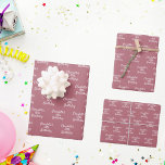 Birthday rose gold name script wrapping paper sheet<br><div class="desc">Rose gold coloured background,  white text. Personalise and add a name and age.  A modern hand lettered style script.</div>