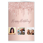 Birthday rose gold pink drips photo