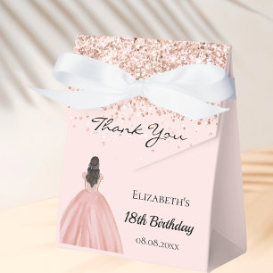 Birthday rose gold princess dress favour box