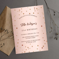 Birthday rose gold stars simple luxury