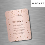 Birthday rose gold stars simple luxury invitation magnet<br><div class="desc">For an elegant 21st (or any age) birthday party. A rose gold gradient background. Decorated with stars.  Personalise and add a name,  party details. The name is written with a hand lettered style script</div>