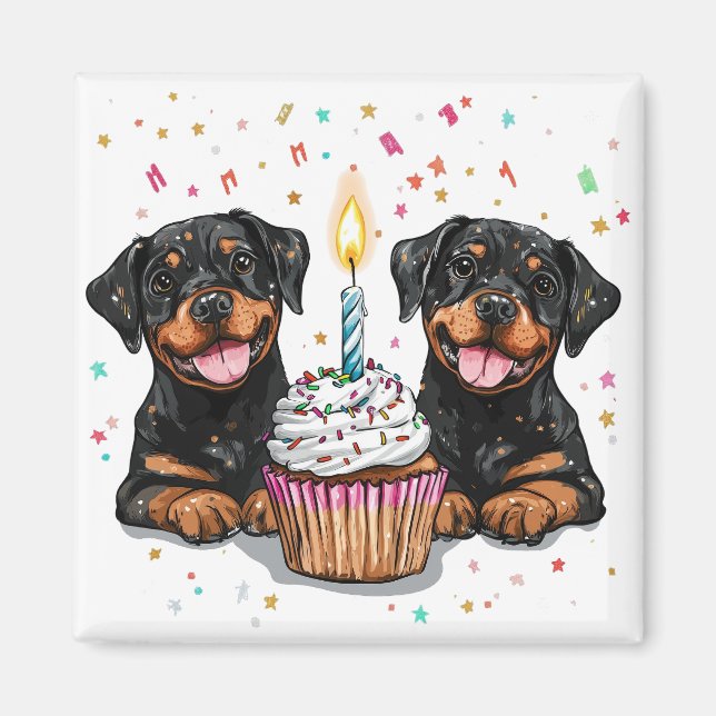 Birthday Rottweiler Dogs Magnet (Front)